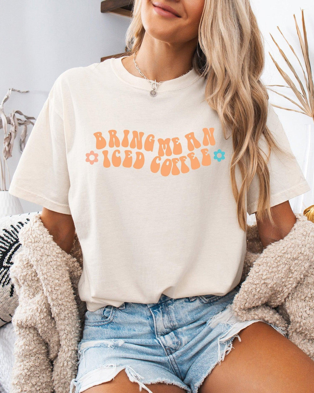 Bring Me an Iced Coffee Latte Comfort Colors Garment-Dyed T-Shirt – Summer Coffee Lover Graphic Tee
