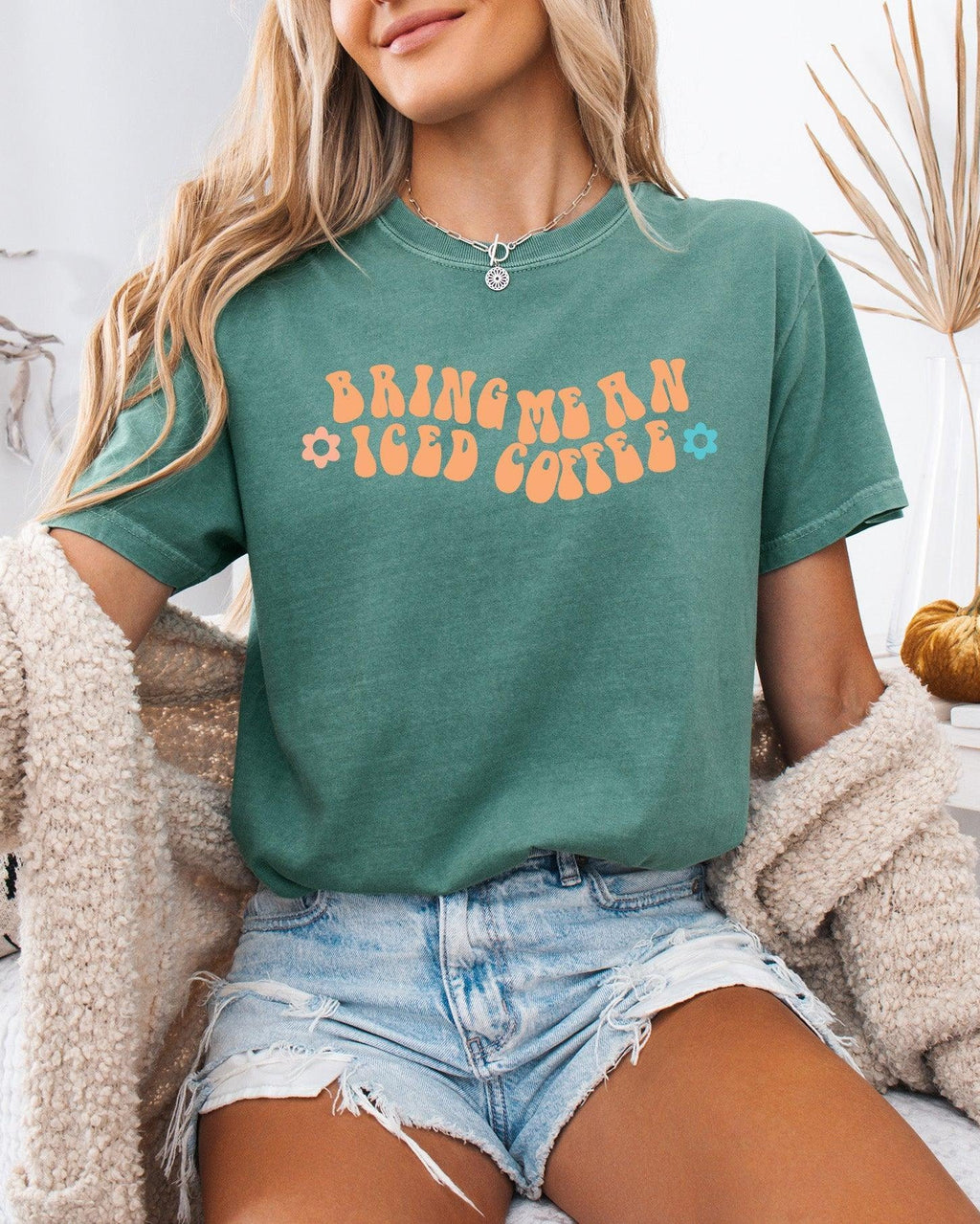 Bring Me an Iced Coffee Latte Comfort Colors Garment-Dyed T-Shirt – Summer Coffee Lover Graphic Tee