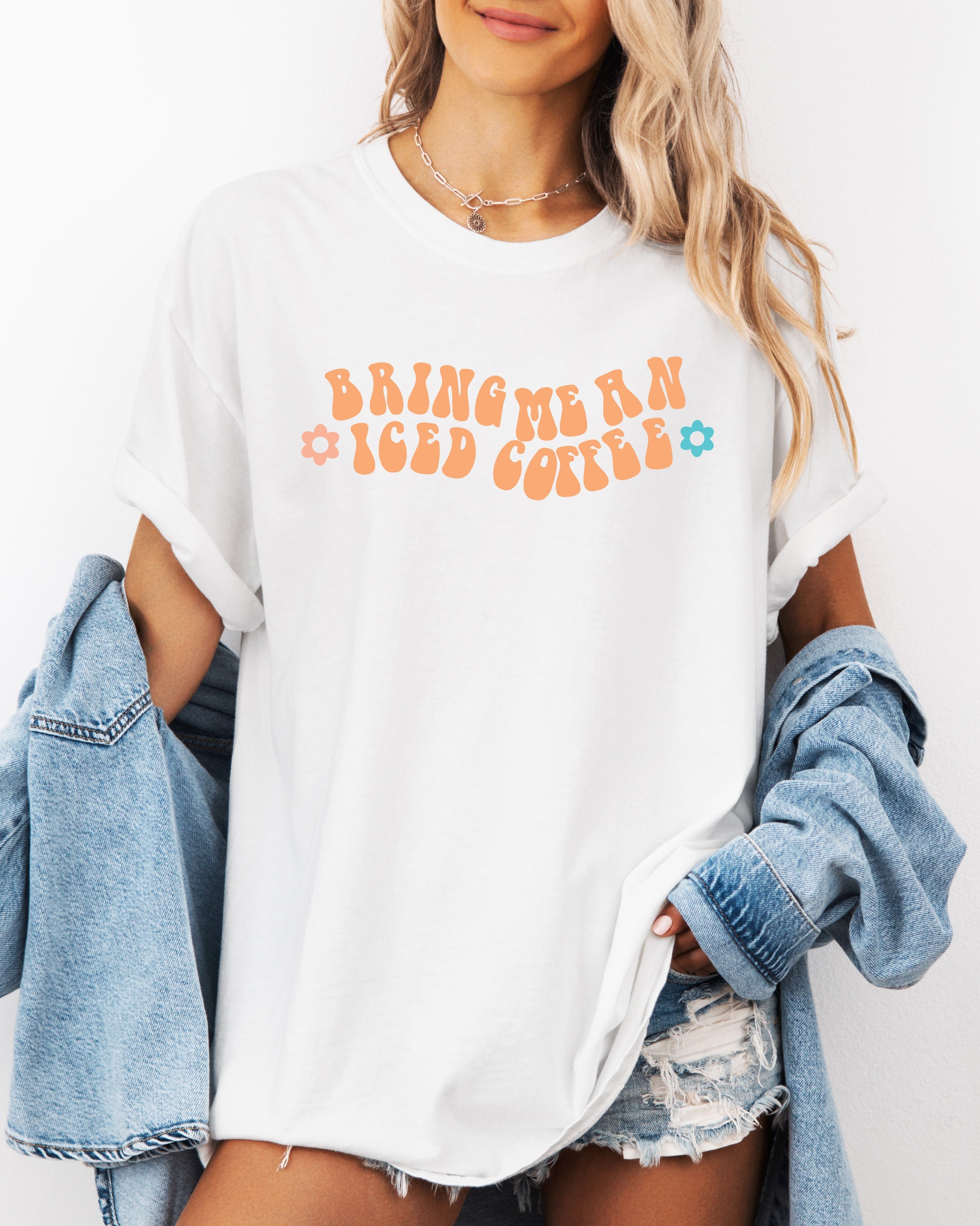 Bring Me an Iced Coffee Latte Comfort Colors Garment-Dyed T-Shirt – Summer Coffee Lover Graphic Tee