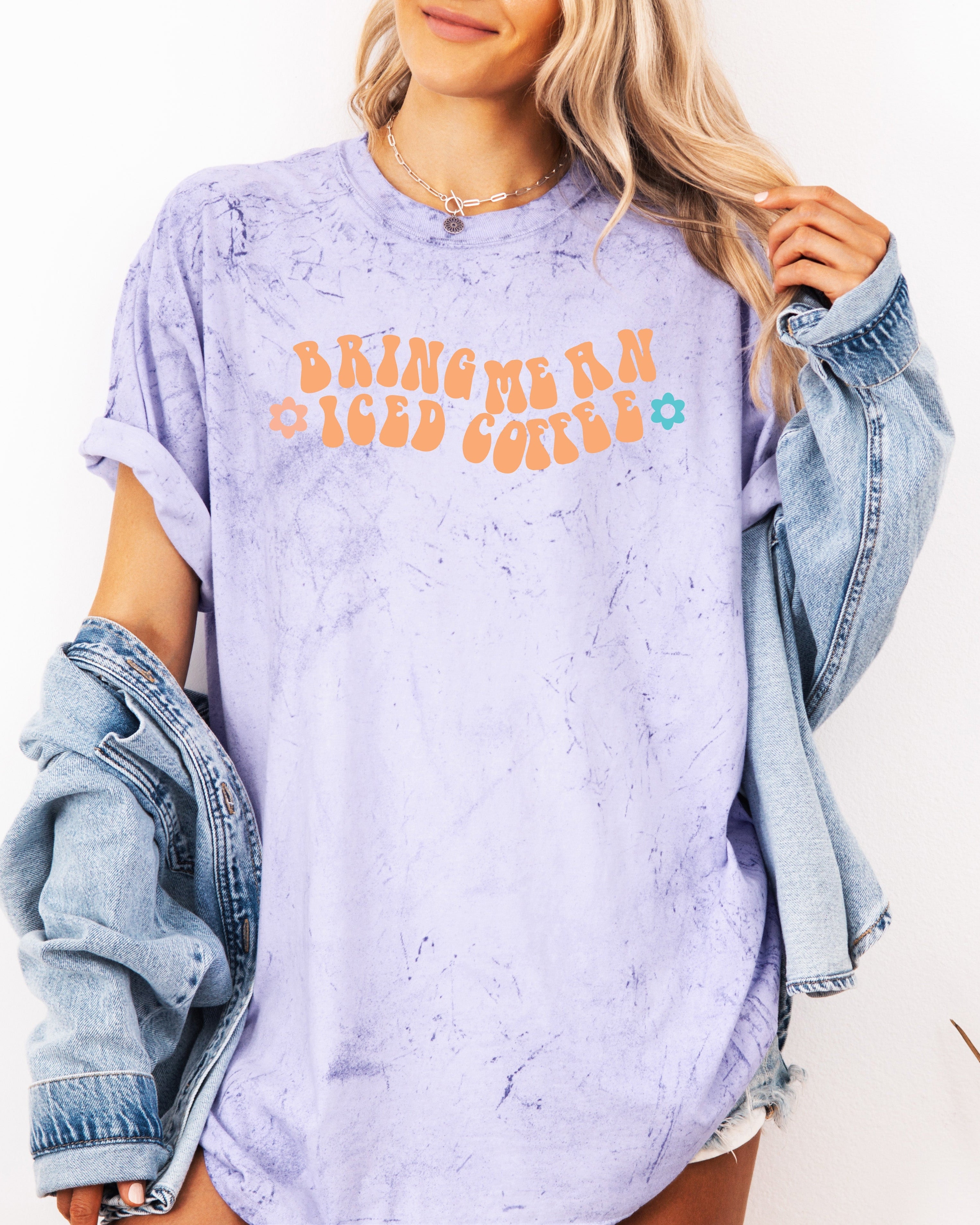 Bring Me an Iced Coffee Latte Comfort Colors Garment-Dyed T-Shirt – Summer Coffee Lover Graphic Tee