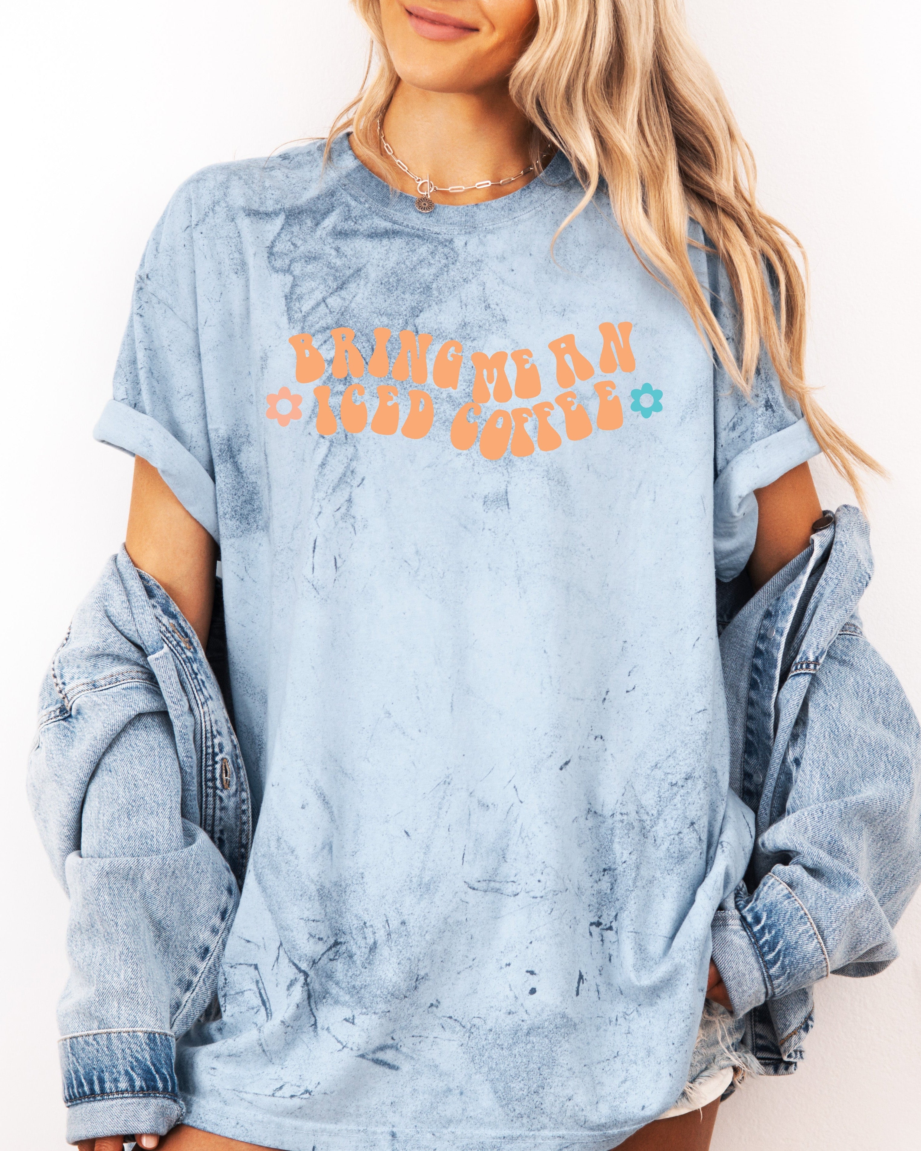 Bring Me an Iced Coffee Latte Comfort Colors Garment-Dyed T-Shirt – Summer Coffee Lover Graphic Tee