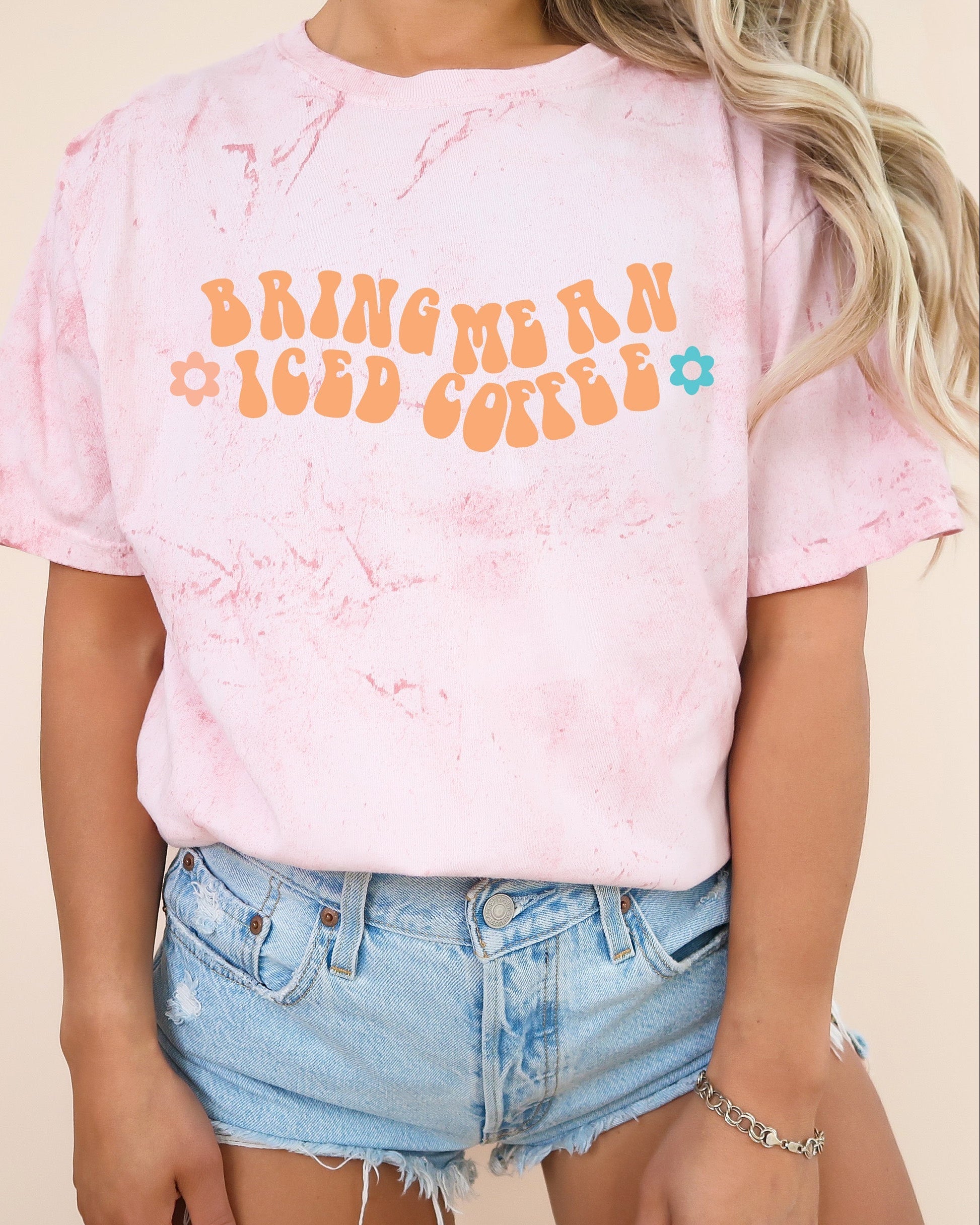 Bring Me an Iced Coffee Latte Comfort Colors Garment-Dyed T-Shirt – Summer Coffee Lover Graphic Tee