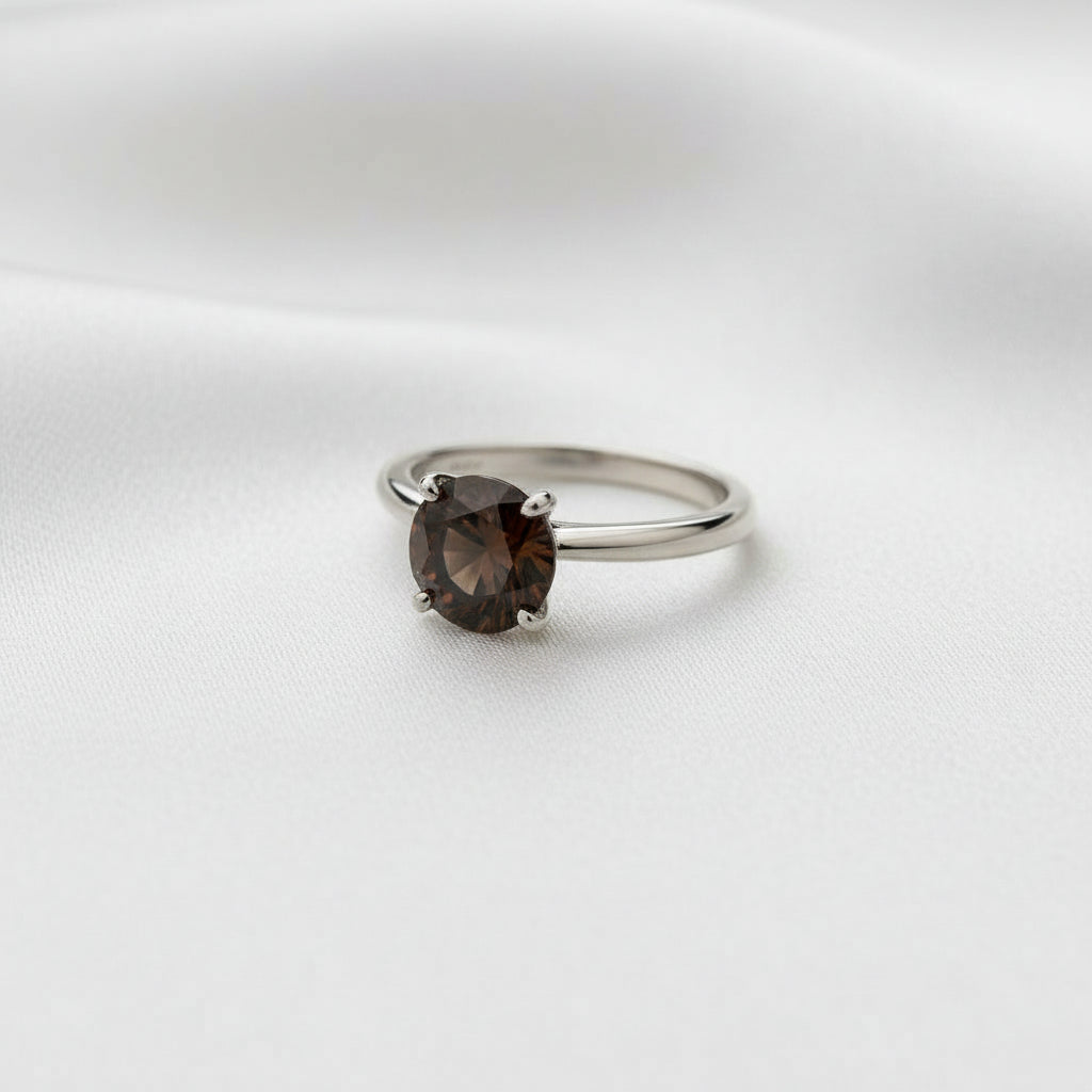 "Circle of Life"  Round Portuguese Cut Cremation Ring 8MM Stone