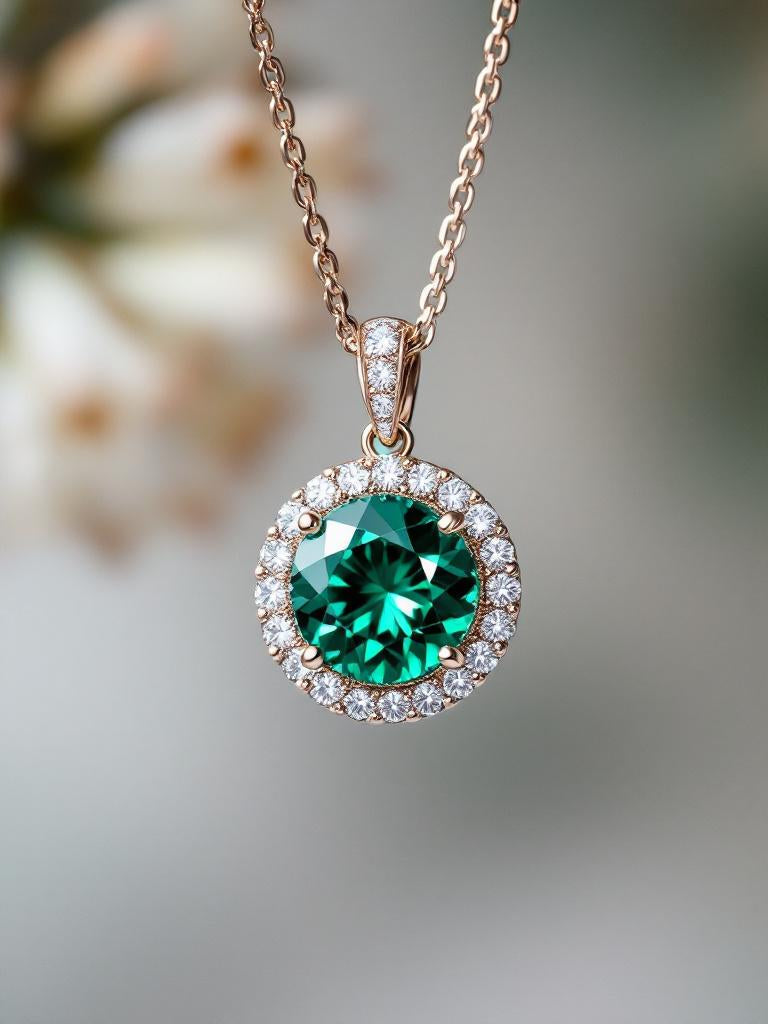 "Circle of Life" Round Portuguese Cut Cremation Pendant with Halo 7mm