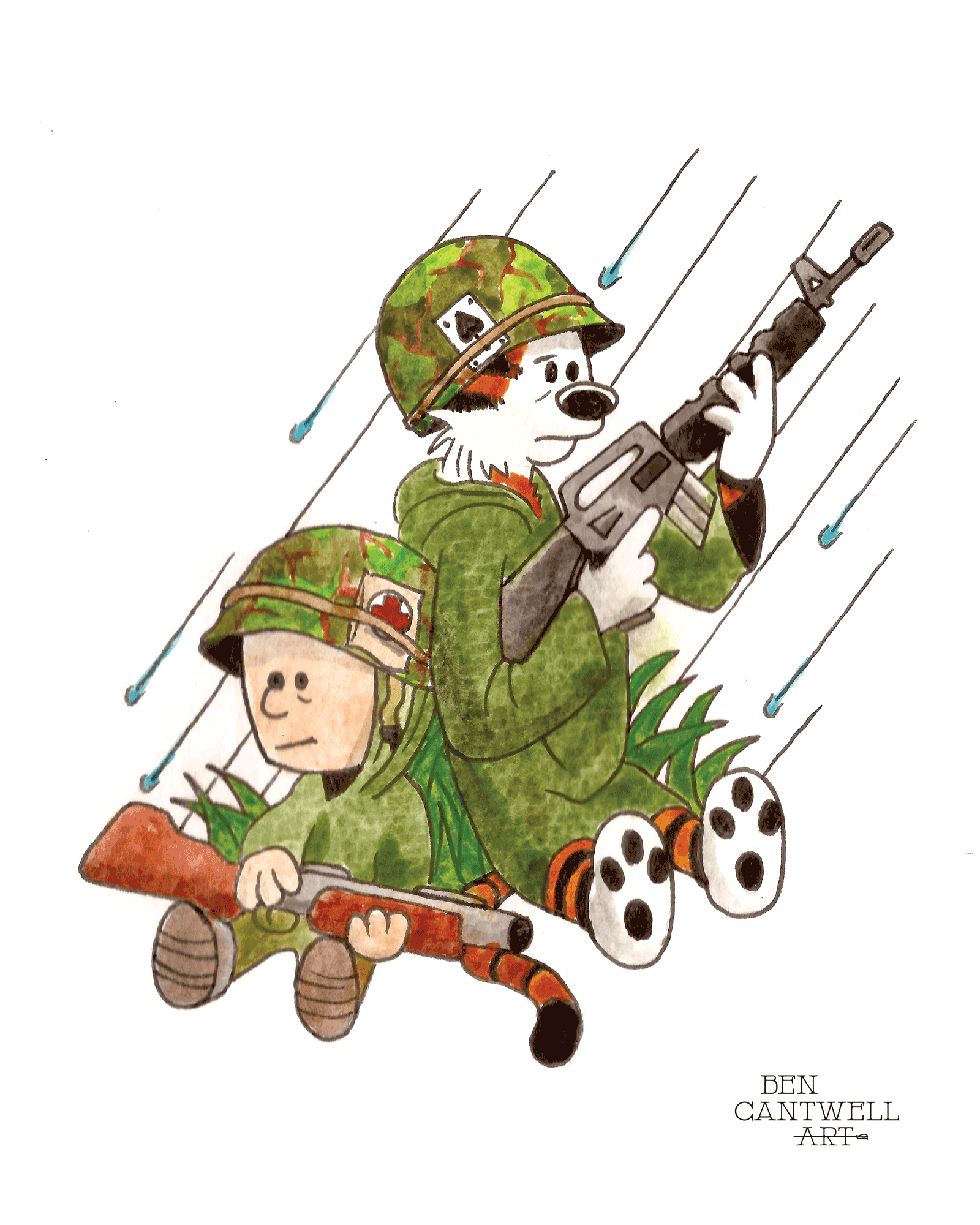 Calvin N' Hobbes In The Rain