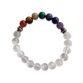 Selenite Chakra Bracelet 8 mm Round Beads