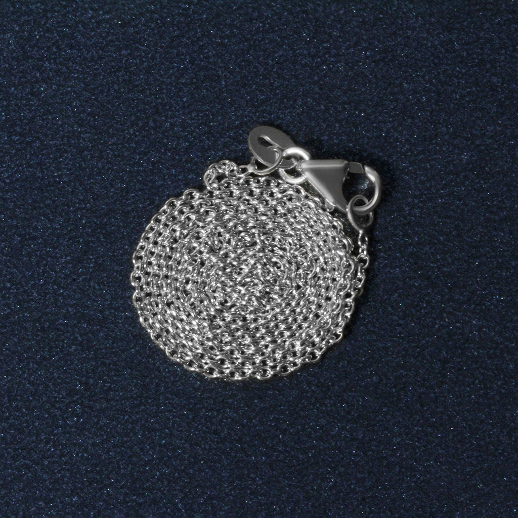 14k White Gold Oval Cable Link Chain (1.20 mm)