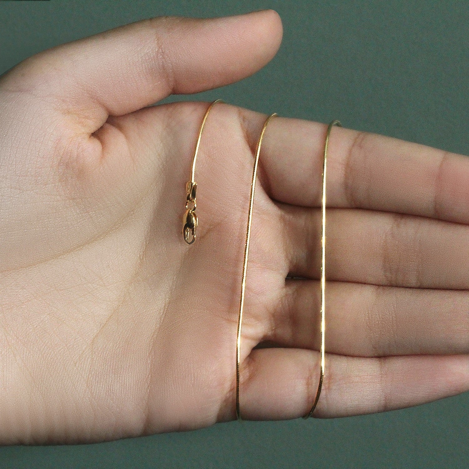 14k Yellow Gold Round Snake Chain (0.90 mm)