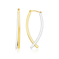 14k Two-Tone Gold Double Row Fancy Drop Earrings