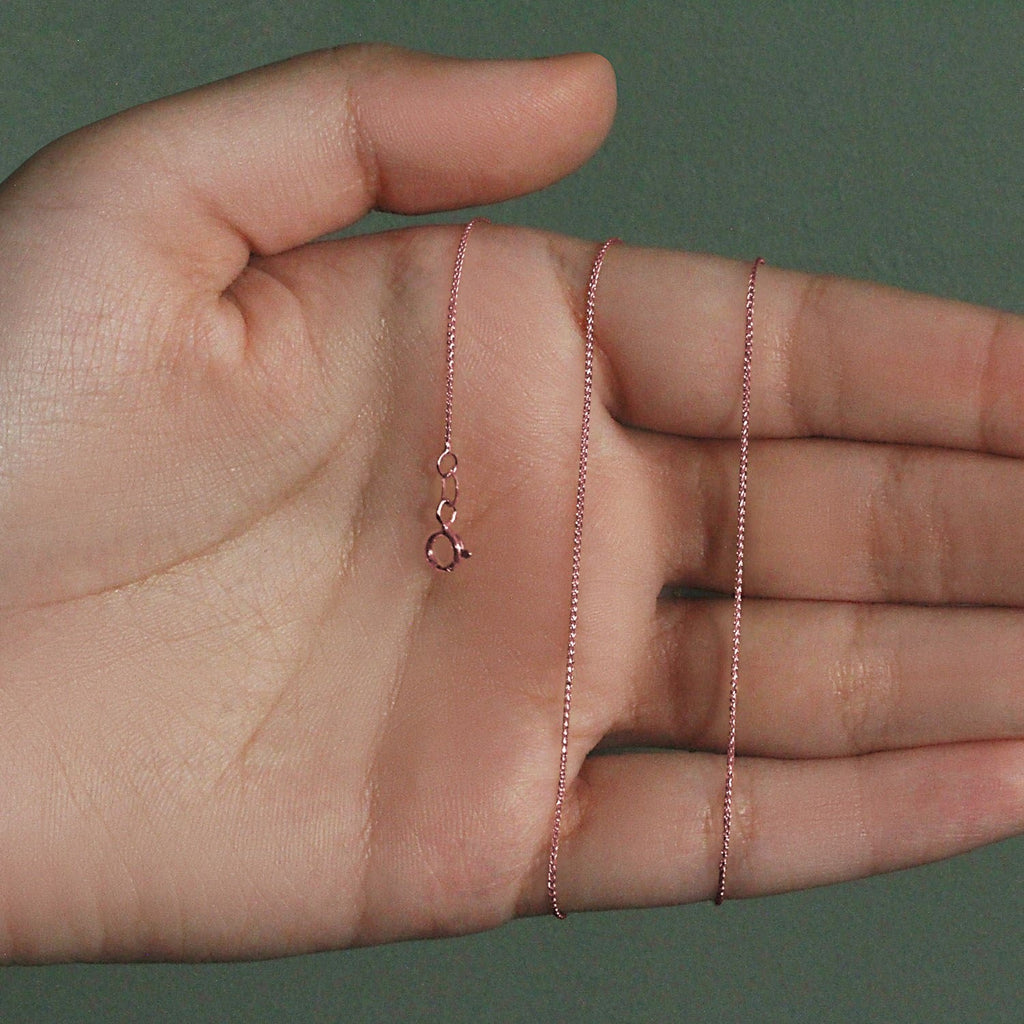 14k Rose Gold Diamond Cut Round Wheat Chain (0.70 mm)