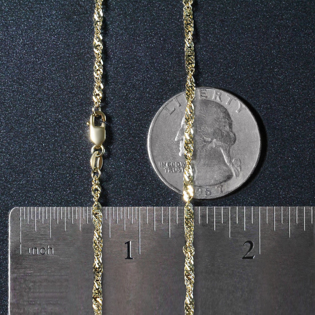 14k Yellow Gold Singapore Chain (2.10 mm)