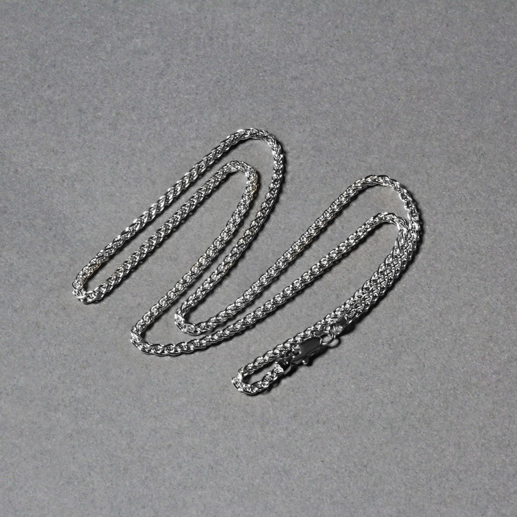 14k White Gold Round Wheat Chain (2.1 mm)