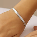 14k White Gold Super Flex Herringbone Bracelet (4.60 mm)