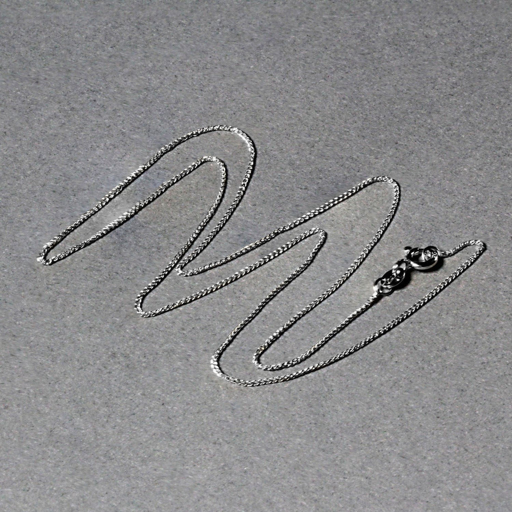 14k White Gold Diamond Cut Round Wheat Chain (0.60 mm)