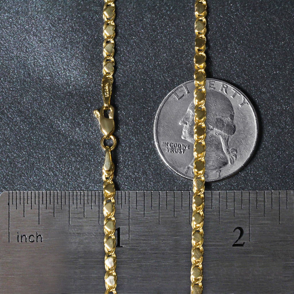 14k Yellow Gold Heart Chain (3.00 mm)