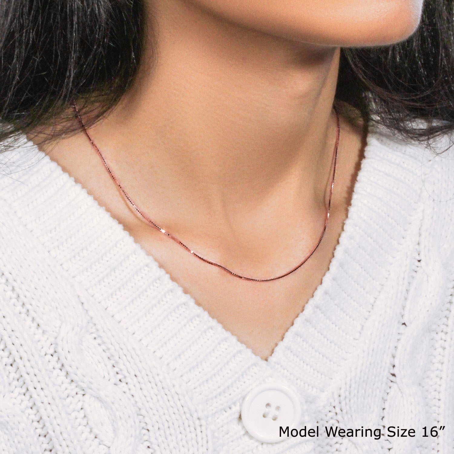 14k Rose Gold Classic Box Chain (0.73 mm)