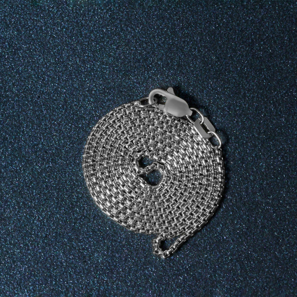 14k White Gold Round Box Chain (1.3 mm)