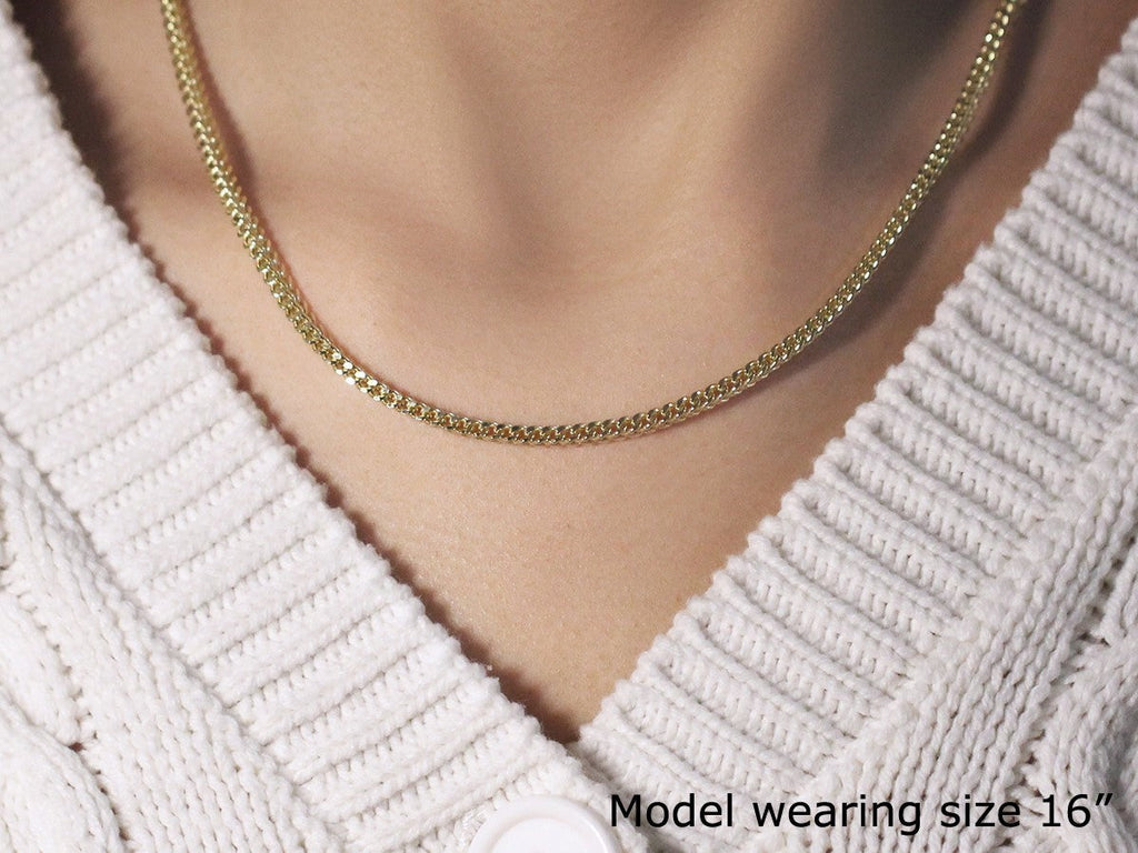 14k Yellow Gold Square Franco Chain (3.00 mm)