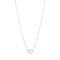14k Rose Gold Pearl Solitaire Necklace