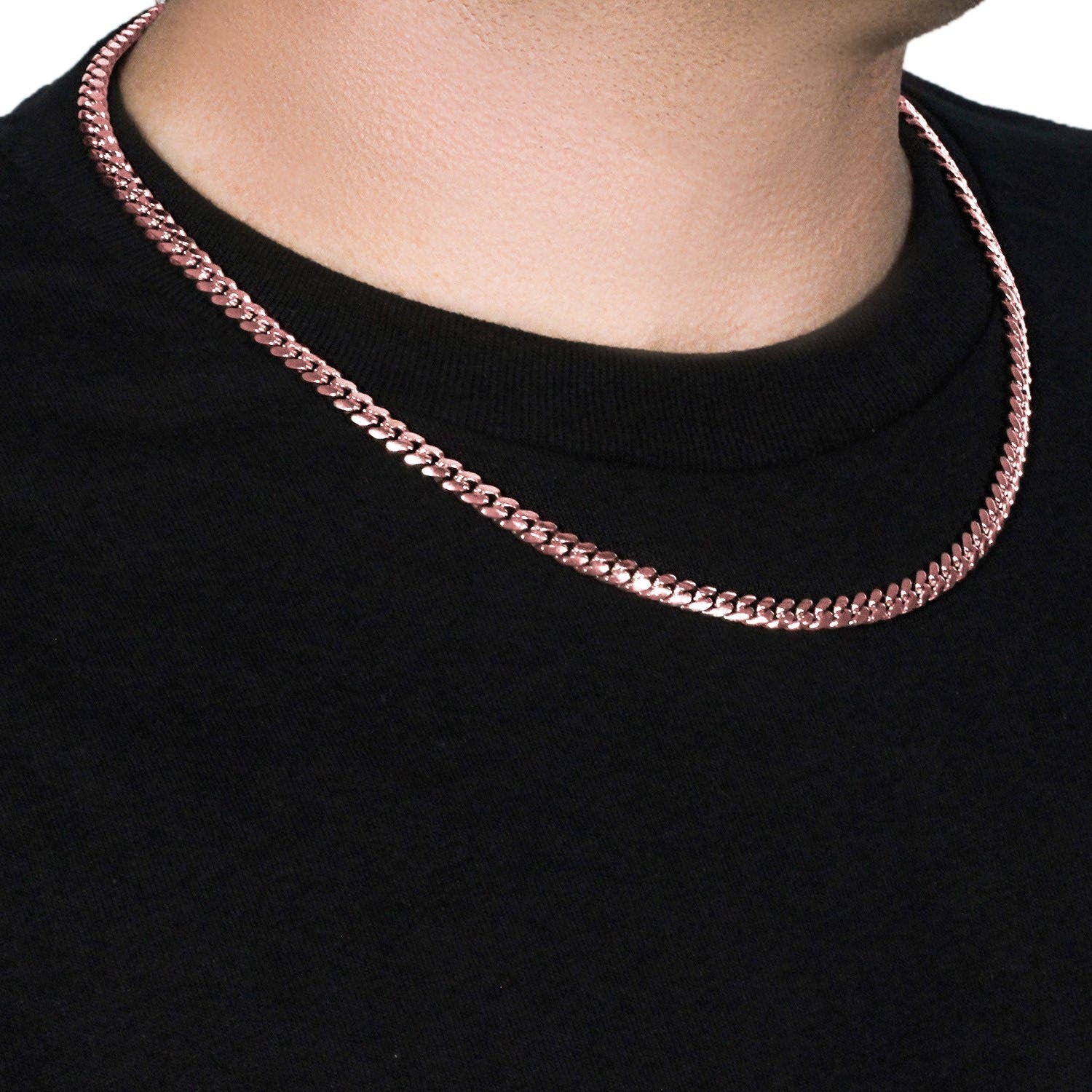 14k Rose Gold Classic Miami Cuban Solid Chain (6.10 mm)