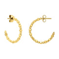 Pebble C Hoop Earrings in 14K Yellow Gold