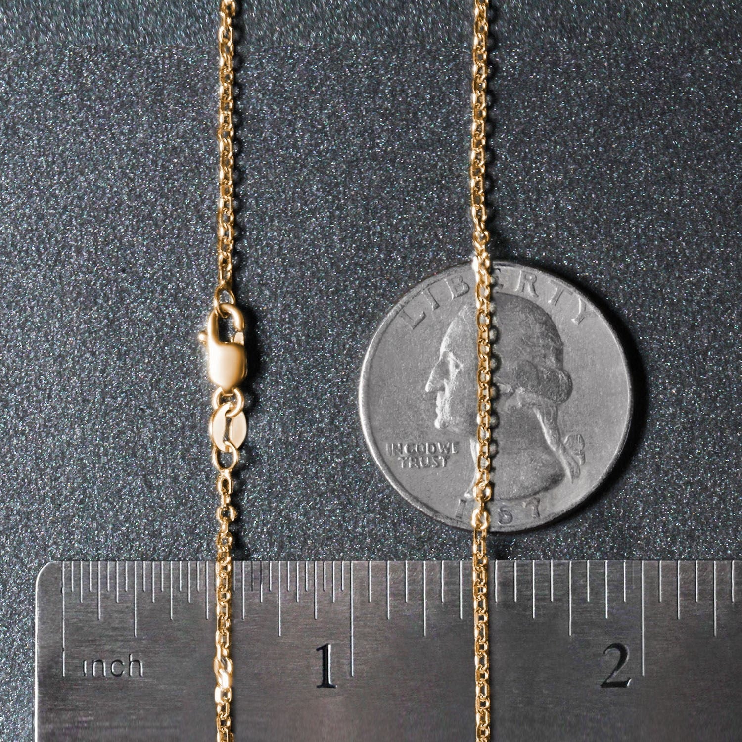 18k Yellow Gold Diamond Cut Cable Link Chain (1.50 mm)