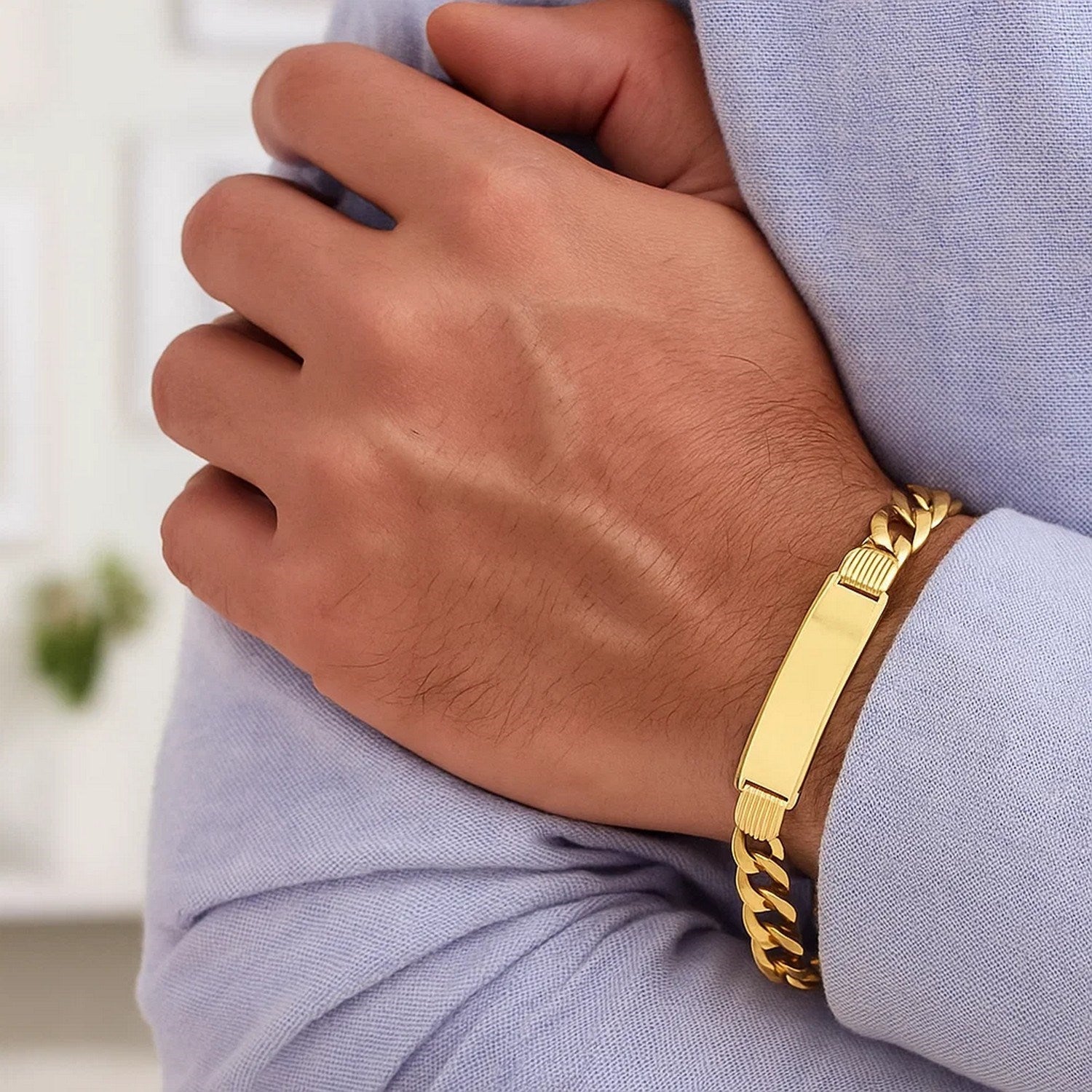 14k Yellow Gold Curb ID Bracelet (11.00 mm)