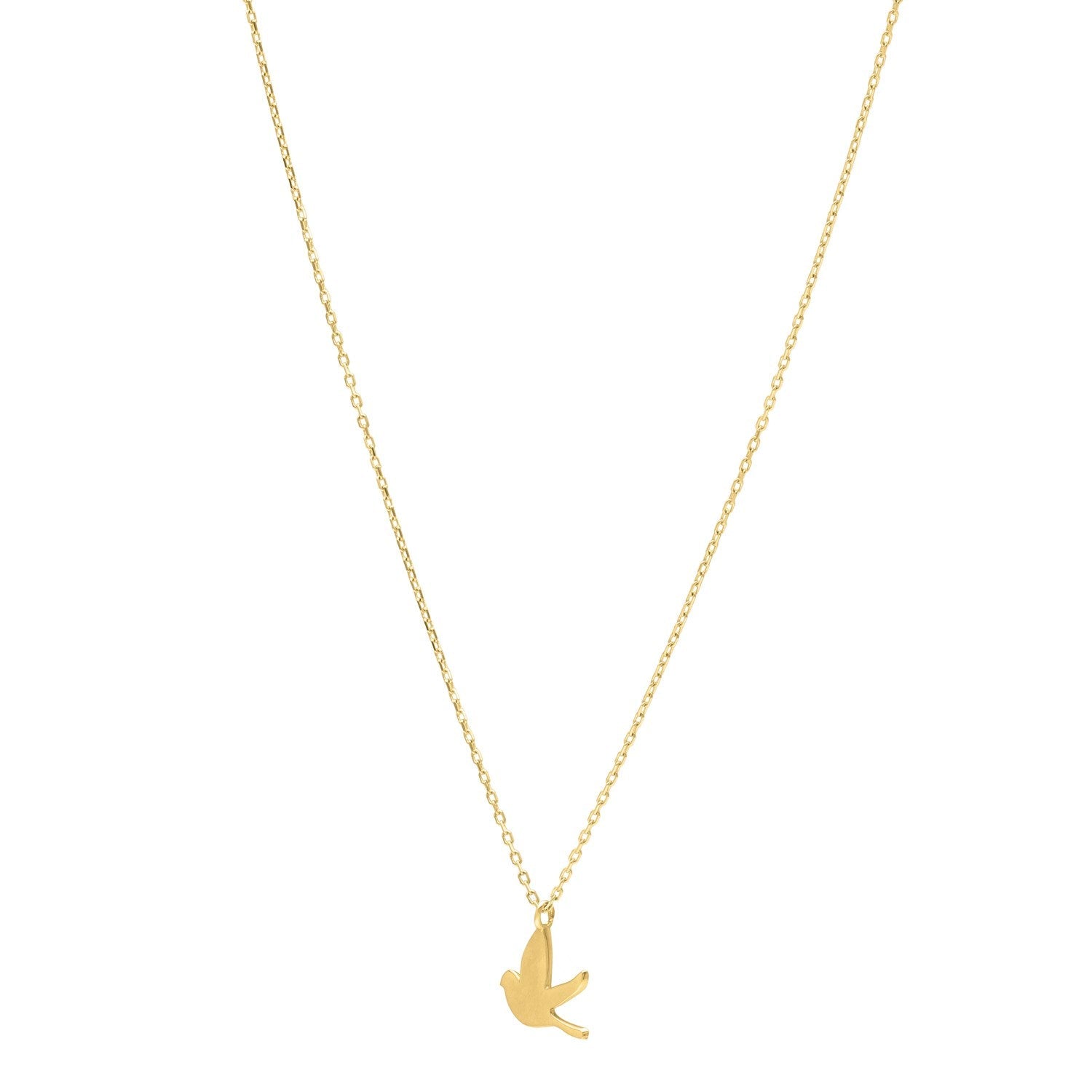 Dove Necklace in 14K Yellow Gold