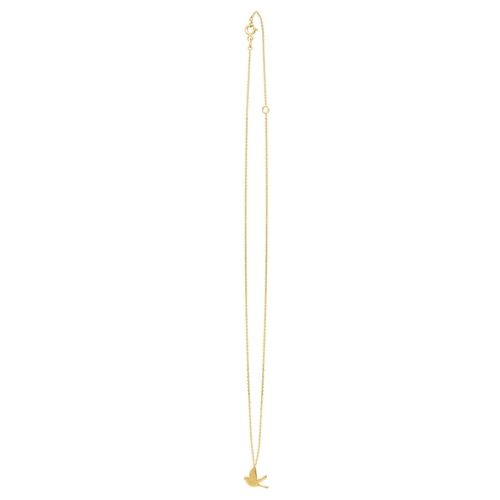 Dove Necklace in 14K Yellow Gold
