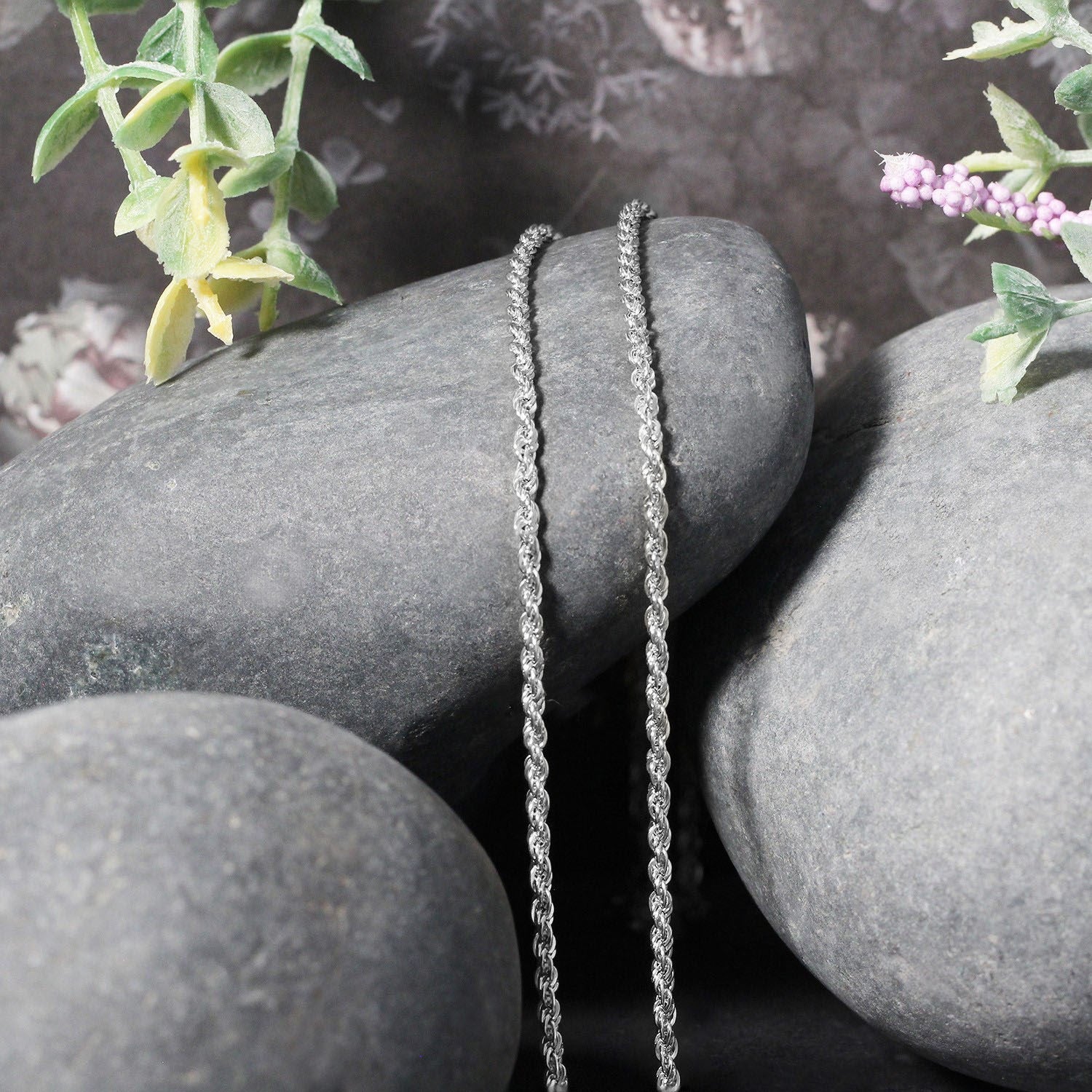 14k White Gold Light Rope Chain (2.00 mm)