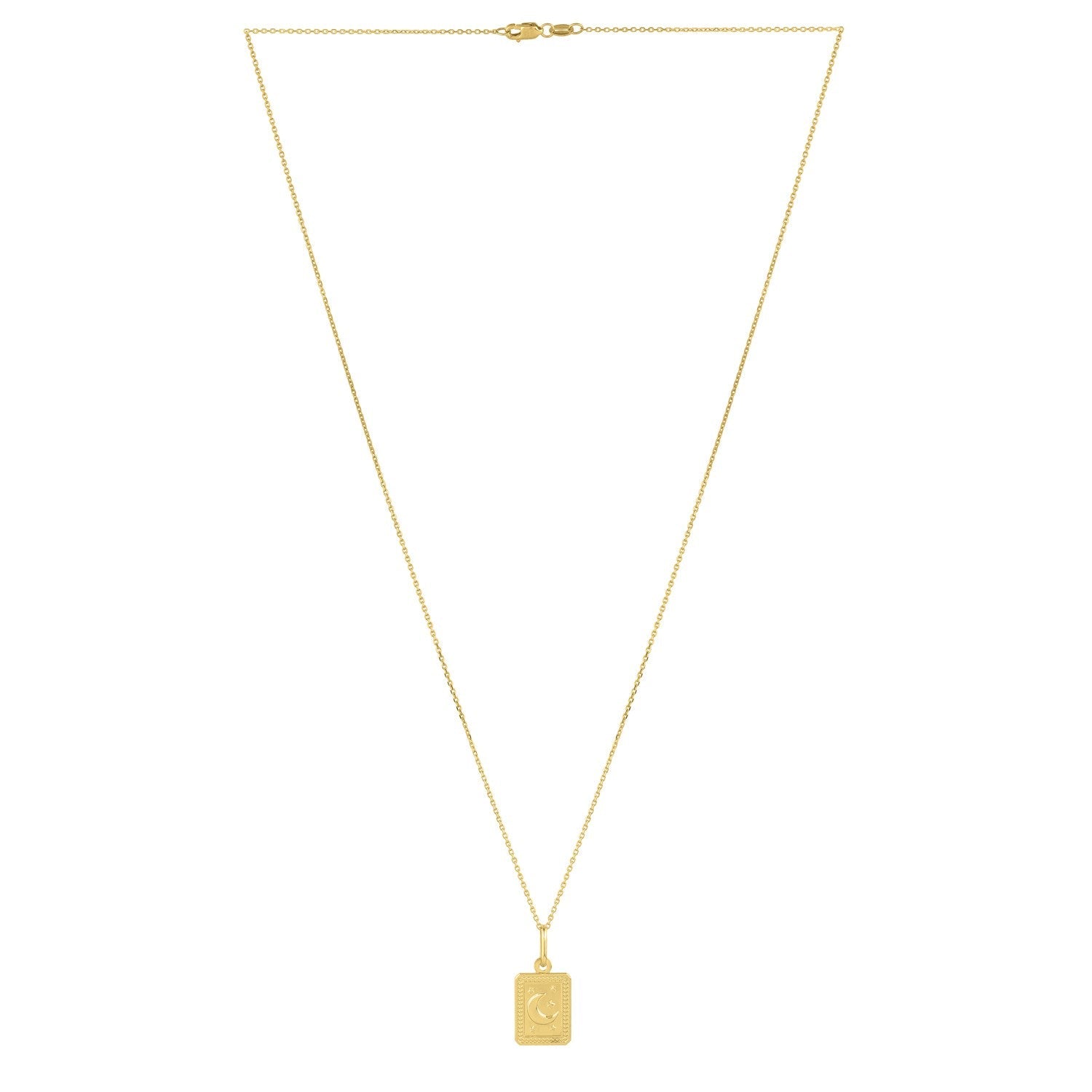 Moon and Stars Necklace in 14K Yellow Gold