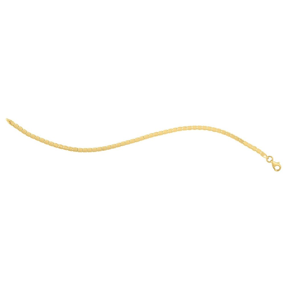 Mini Cube Bracelet in 14K Yellow Gold (2.60 mm)