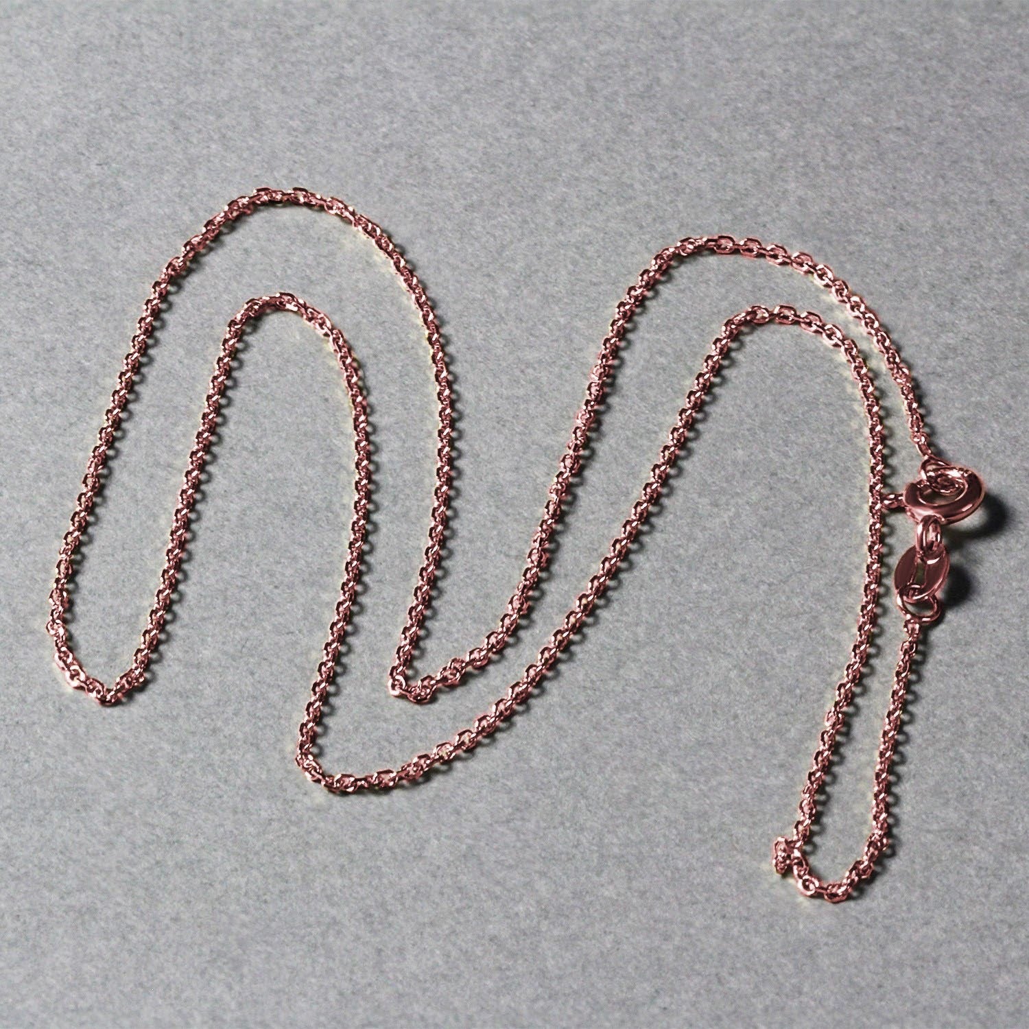 18k Rose Gold Diamond Cut Cable Link Chain (1.10 mm)