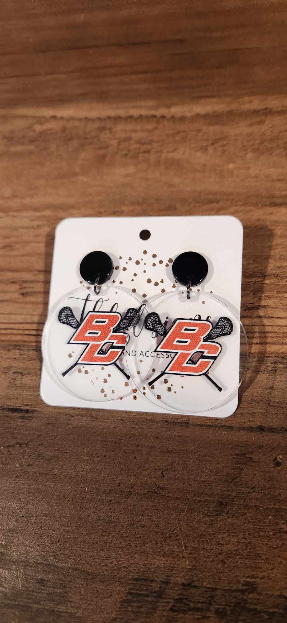 BC lacrosse acrylic earrings