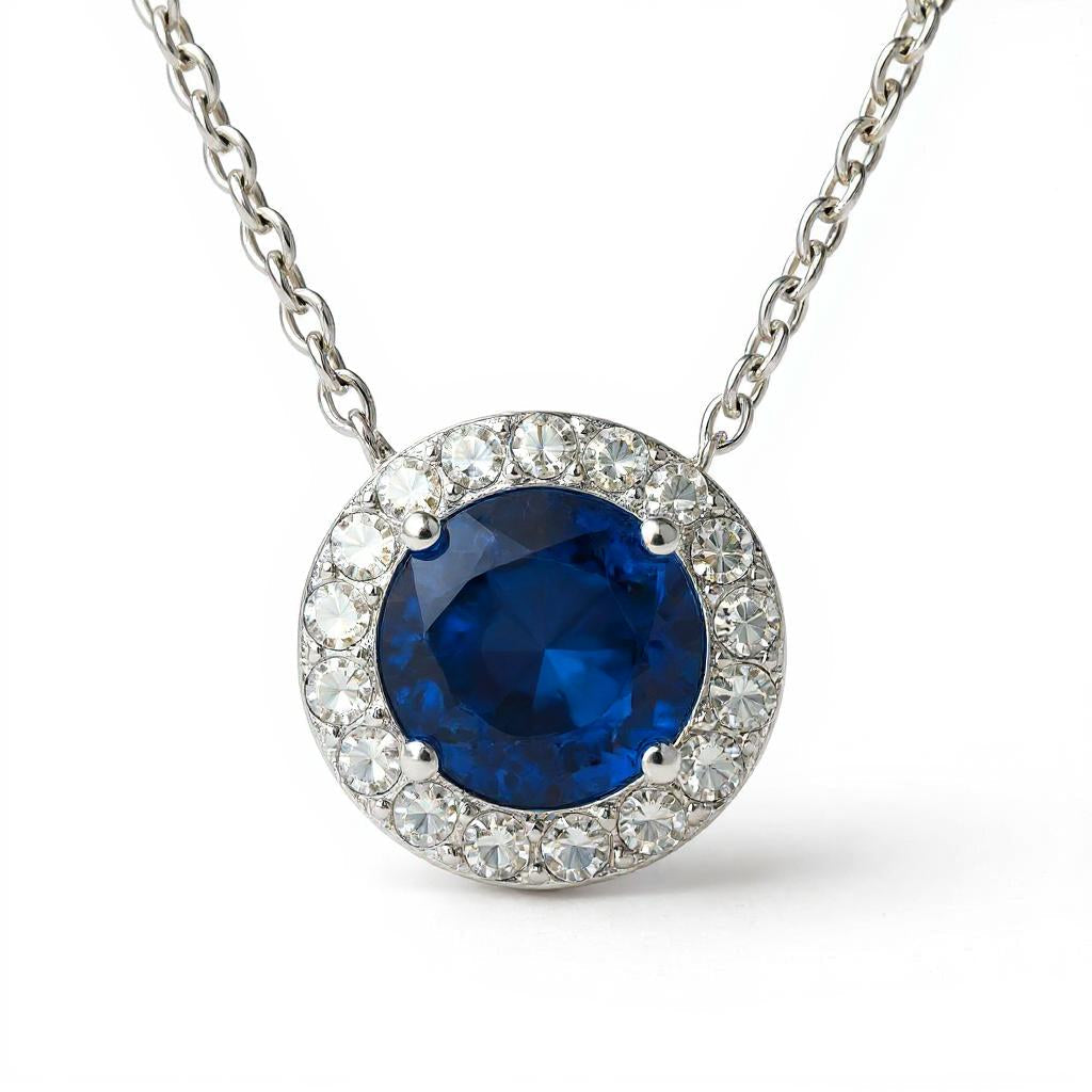 "Endless Love Collection" 14k Gold w/ Diamond Halo Portuguese Cut Cremation Pendant 5.5mm w/chain