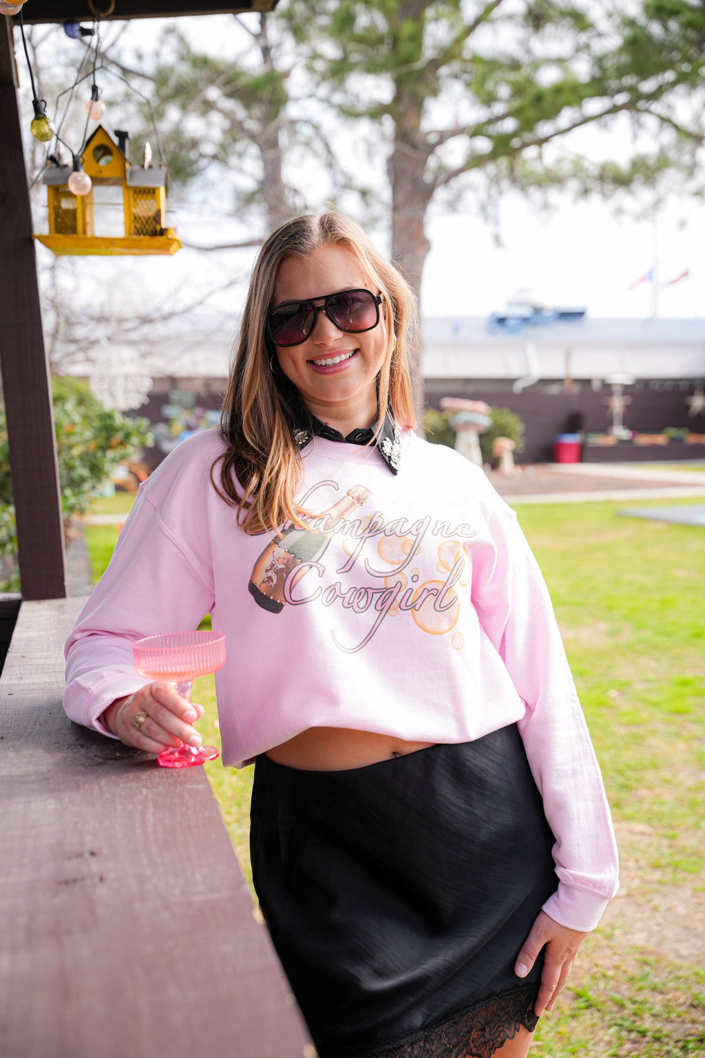 GINA CHAMPAGNE COWGIRL TEE