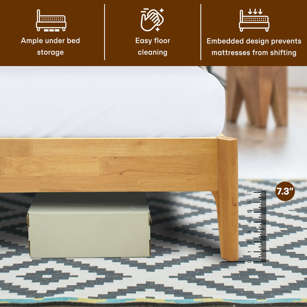 Acacia Haven Deluxe Wood Platform Bed Frame for Ultimate Comfort and Style
