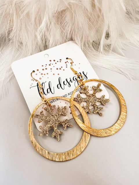 Snowflake Metal Hoops