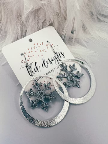 Snowflake Metal Hoops