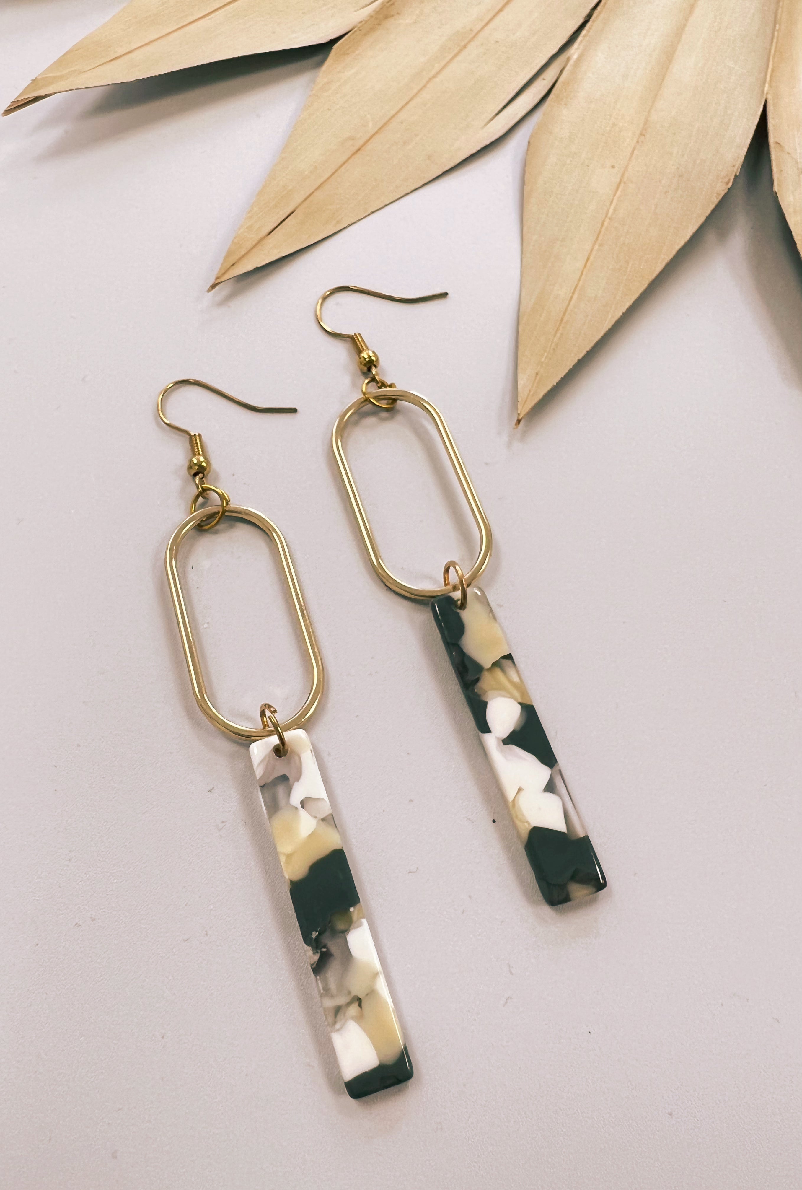 Gold Acrylic Dangle