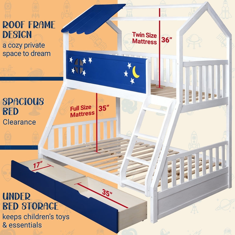 Moonlight Kid Bunk Bed - Stylish and Space-Saving Bunk Bed for Kids