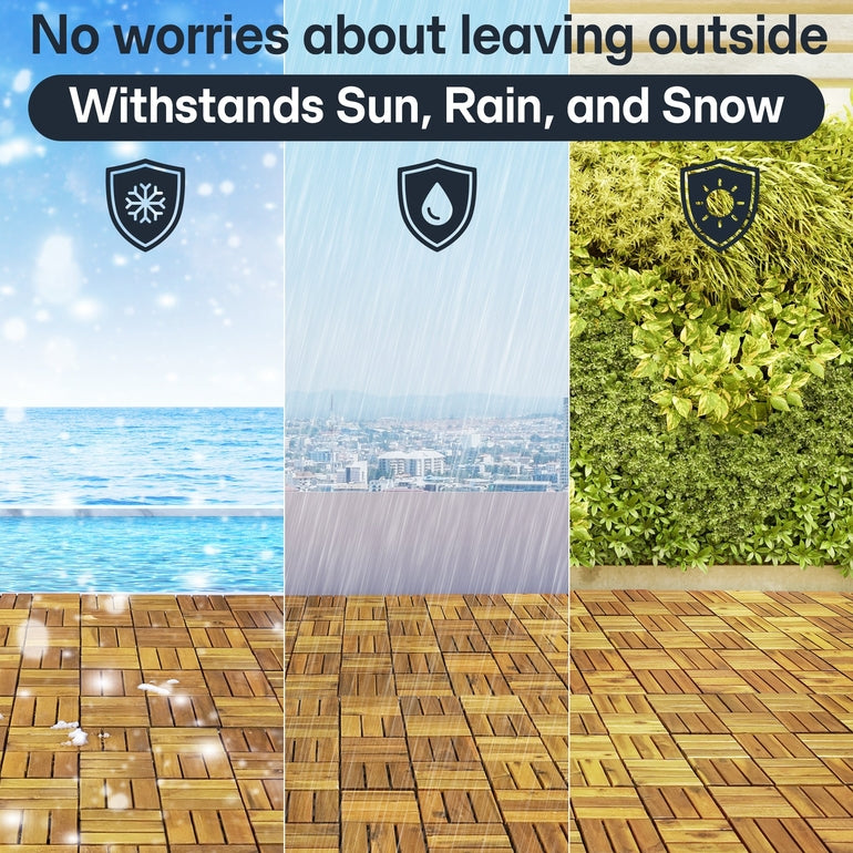 Tranquillo Solid Wood Premium Deck Tiles set 10 for Stylish Outdoor Spaces