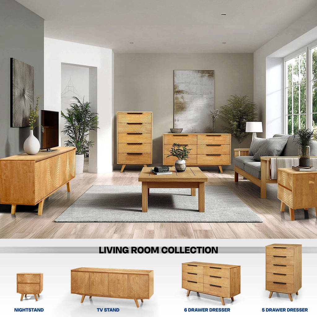 Acacia Harmony Dresser with 5 Drawers for Stylish Storage Solutions