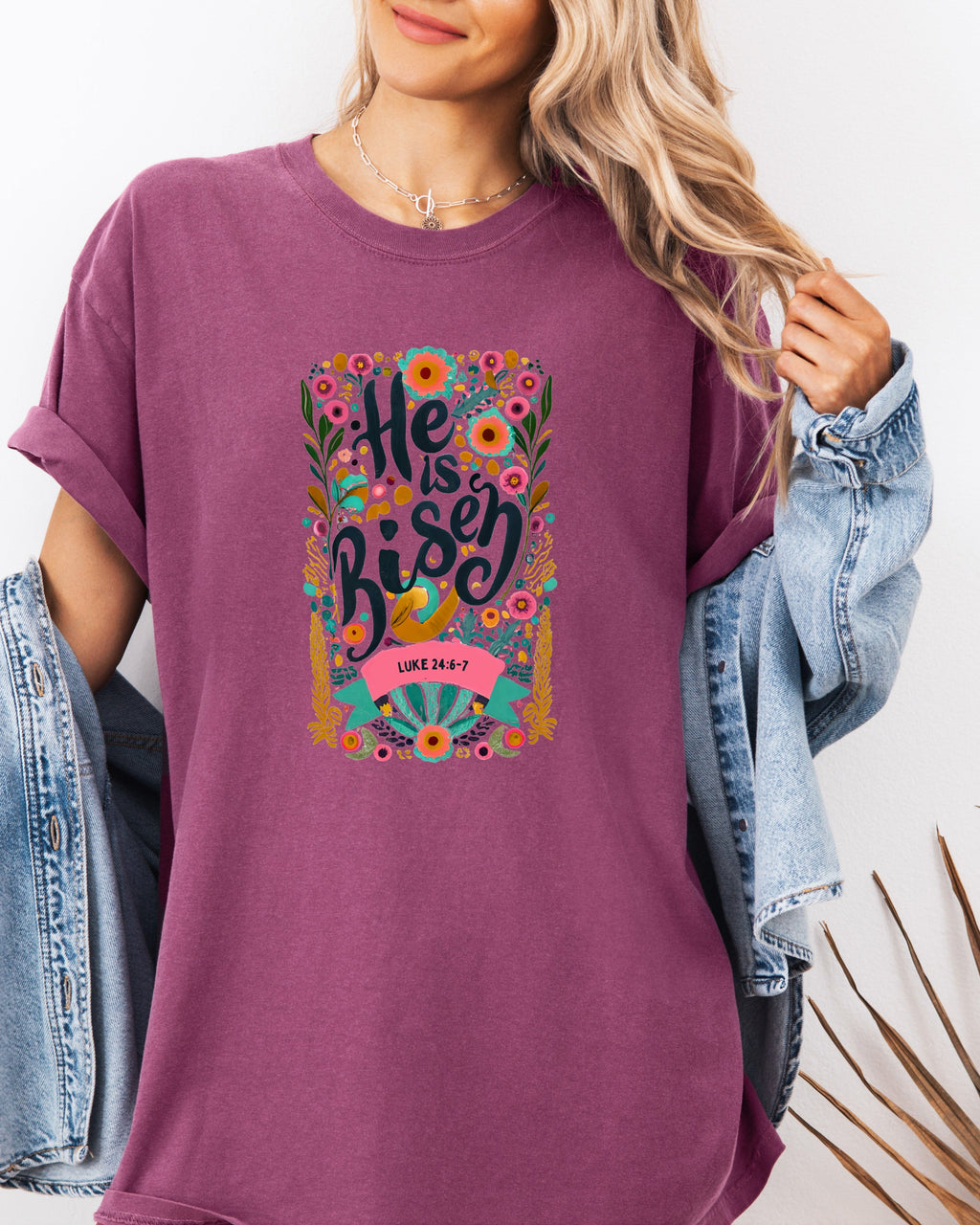 He is Risen Comfort Colors Garment Dyed Christian T Shirt