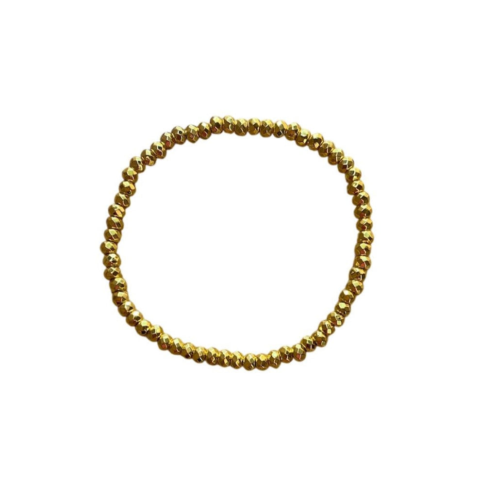 Hematite Bracelet 4 mm Faceted Rondelle Beads– Grounding Protection with Elegant Sparkle
