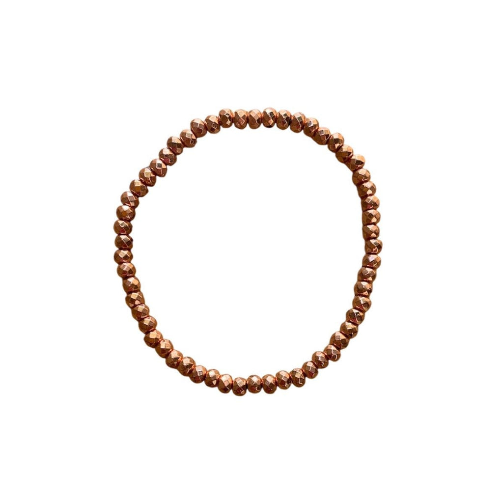 Hematite Bracelet 4 mm Faceted Rondelle Beads– Grounding Protection with Elegant Sparkle