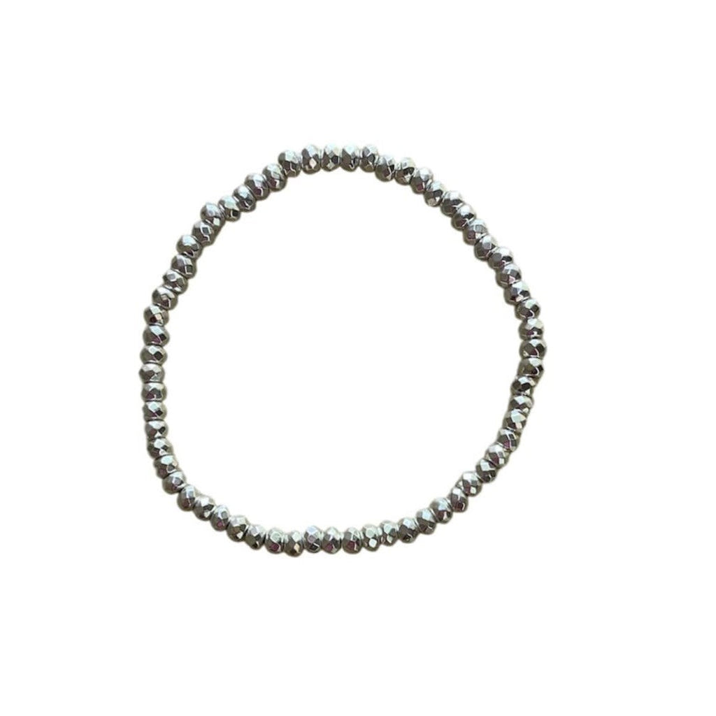 Hematite Bracelet 4 mm Faceted Rondelle Beads– Grounding Protection with Elegant Sparkle