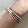 Hematite Bracelet 4 mm Faceted Round Beads - Sparkling Grounding Energy with Elegant Design