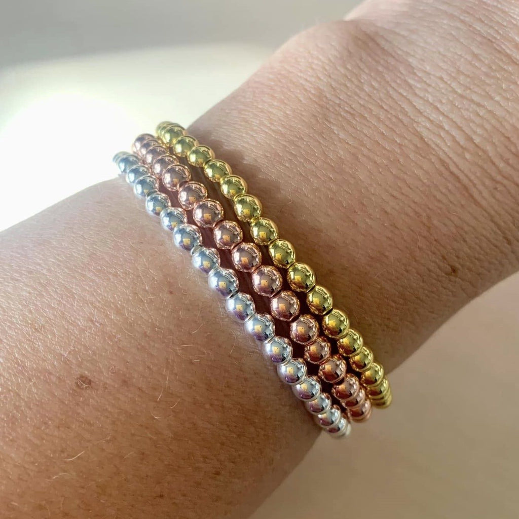 Hematite Bracelet 4 mm Smooth Round Beads – Classic Elegance and Grounding Energy