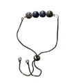 Sapphire Round Beads Bar Bracelet with Adjustable Chain (September)